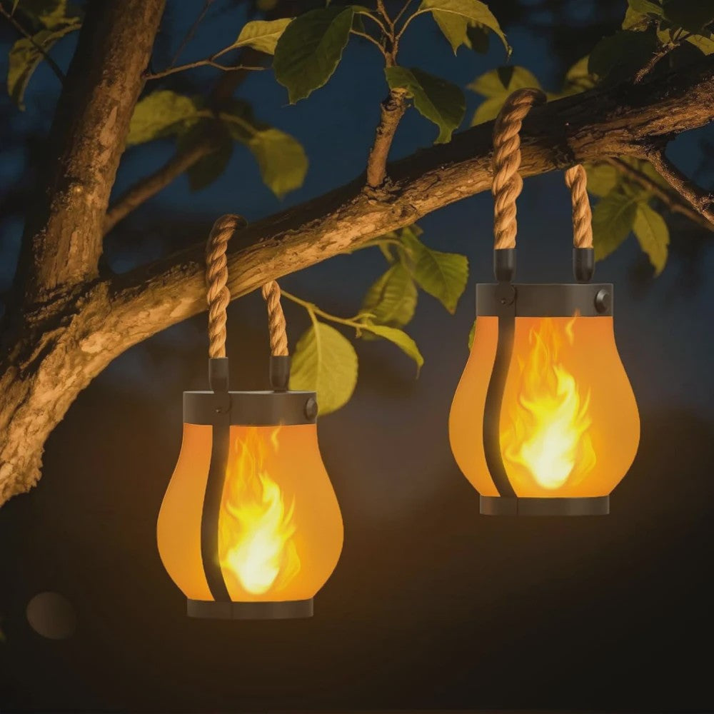 Zonne-energie Vlam Lantaarn - Sfeervolle Decoratie voor Tuin, Terras & Camping