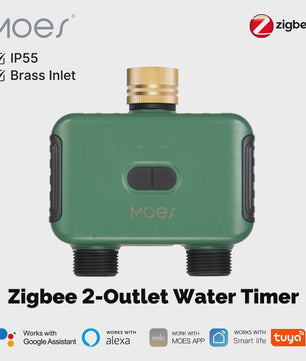 MOES Smart Zigbee 2-Uitlaat Water Timer - Slimme Tuinsproeier met App & Voice Control