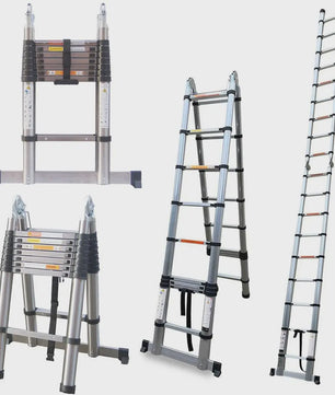 5 Meter Telescopische Ladder - A-Frame & Rechte Ladder - 150kg - RVS - Inklapbaar