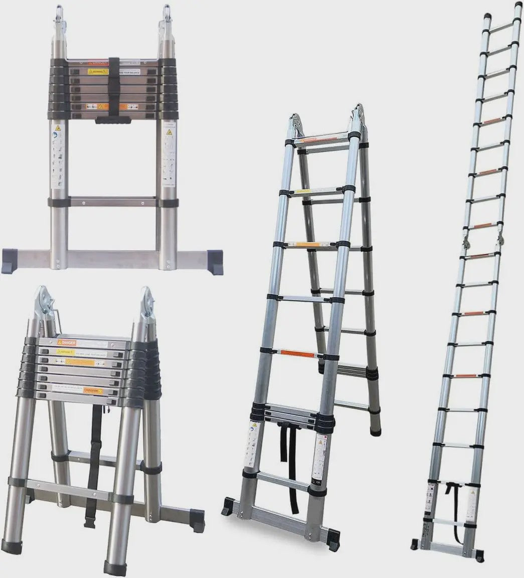 5 Meter Telescopische Ladder - A-Frame & Rechte Ladder - 150kg - RVS - Inklapbaar