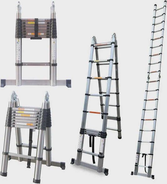5 Meter Telescopische Ladder - A-Frame & Rechte Ladder - 150kg - RVS - Inklapbaar