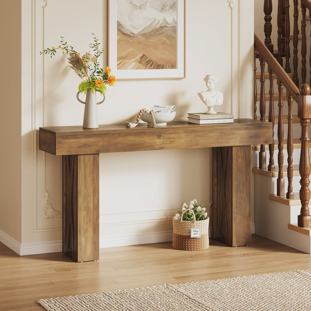 Tribesigns 160 cm Smalle Console Tafel - Moderne Banktafel voor Hal, Entree, Woonkamer, Slaapkamer, Kantoor