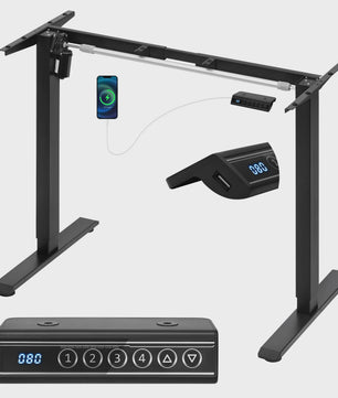 Elektrisch Verstelbaar Bureau Frame met Geheugenfunctie en USB-poort - Sta-bureau