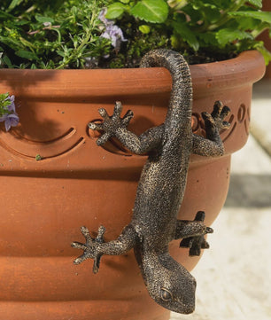 Decoratieve Hangende Gecko Figuur voor Plantenbakken - Tuin en Terras Decoratie