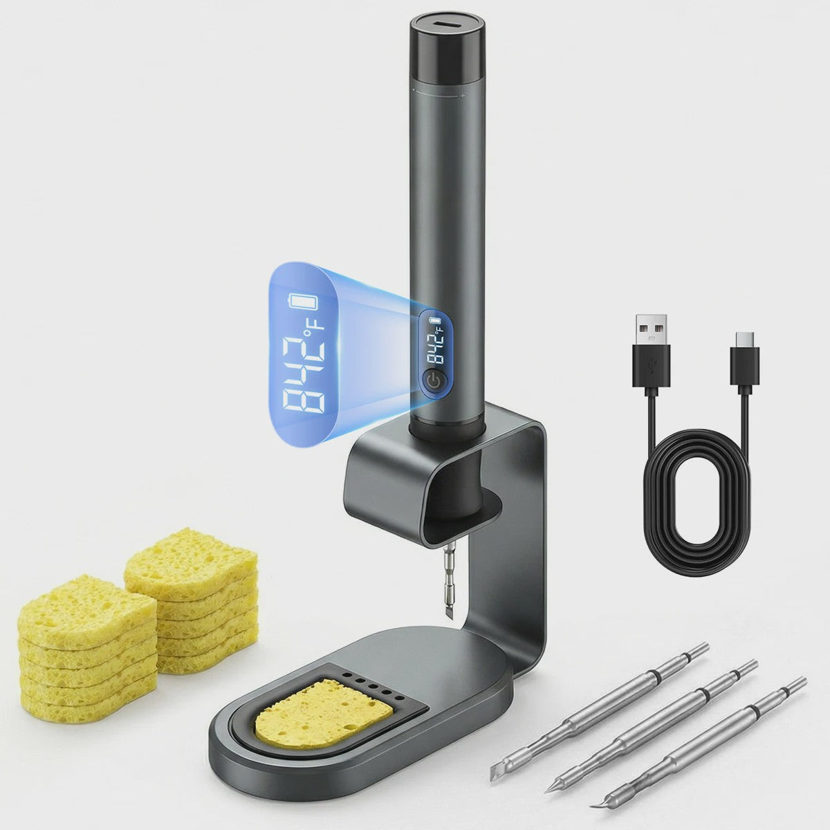 Draadloze Soldeerbout Kit - Snel Verwarmend, Precisie Tip, 2600mAh Batterij, Draagbaar voor PCB Reparatie