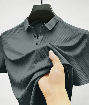 Heren Poloshirt met Wafelstructuur - Korte Mouw, Zachte & Ademende Stof