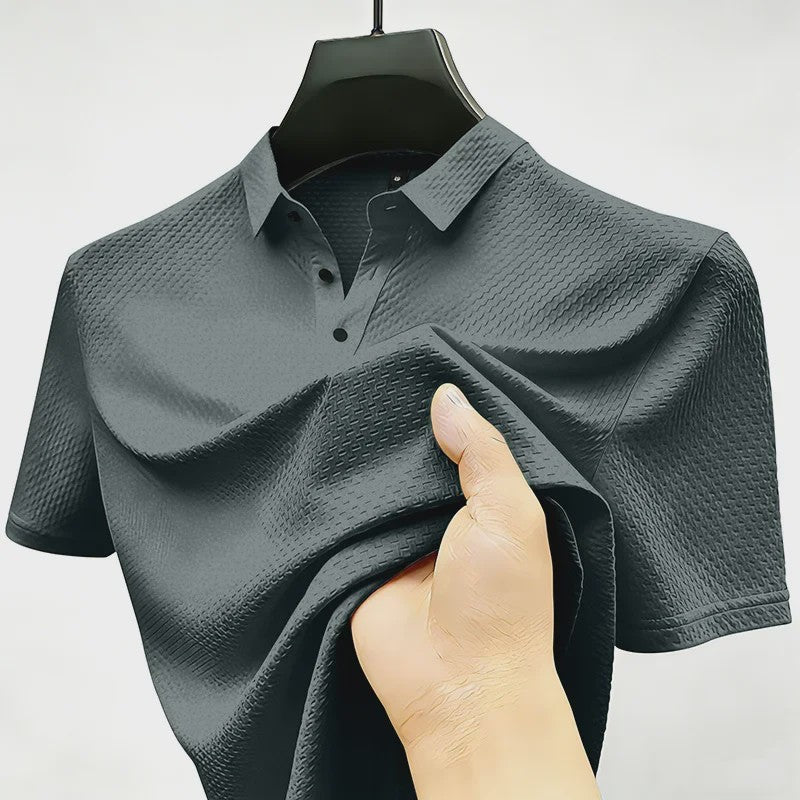 Heren Poloshirt met Wafelstructuur - Korte Mouw, Zachte & Ademende Stof