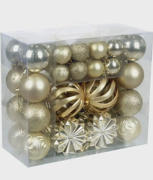 48-delige Set Kerstballen Plastic - Effen Kleur & Diverse Maten (4/6/8cm) voor Kerstboom Decoratie