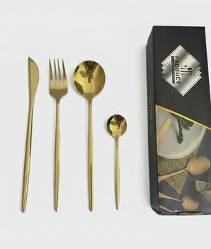 Gouden Bestekset 24 Delig - Luxe Stainless Steel Tafelbestek voor 6 Personen