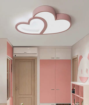 Roze Hart Plafondlamp LED - Dimbare Kinderkamerlamp met Afstandsbediening