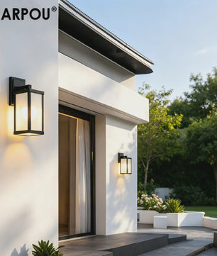 Moderne Zwarte Aluminium Buitenlamp IP55 Waterdicht - Wandlamp voor Tuin, Garage & Entree