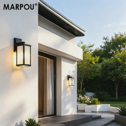 Moderne Zwarte Aluminium Buitenlamp IP55 Waterdicht - Wandlamp voor Tuin, Garage & Entree
