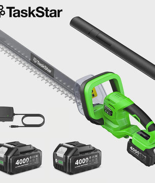 TaskStar Snoerloze Heggenschaar 55cm met Afvalverwijderaar & Dubbelwerkende Bladen