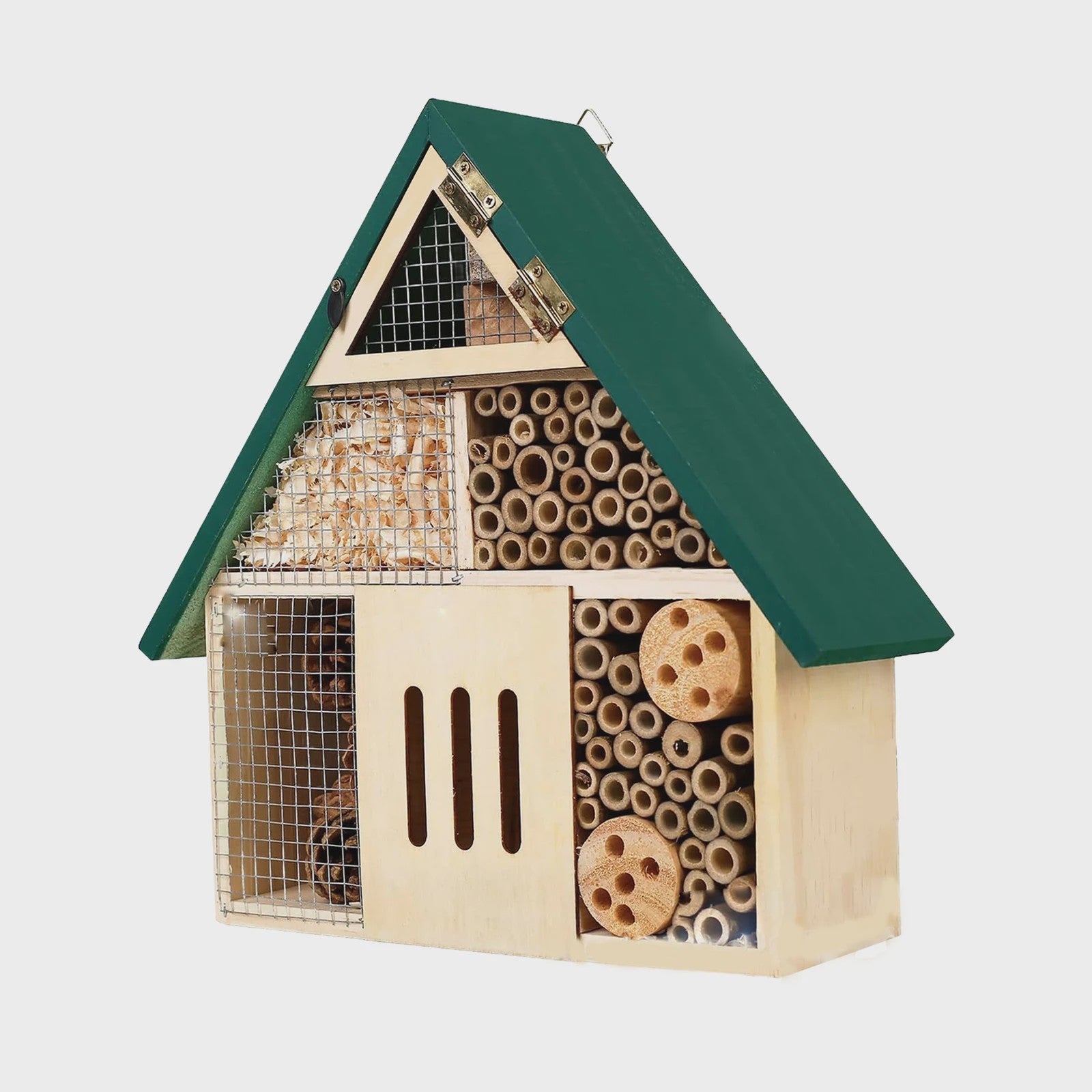 Houten Bijenhotel en Insectenhotel - Weerbestendig - Tuindecoratie voor Bijen, Lieveheersbeestjes en Vlinders