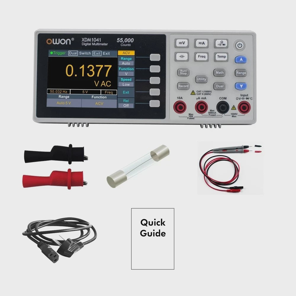 OWON XDM1041 Digitale Multimeter: 55000 Counts, True RMS, 3.5" LCD & USB
