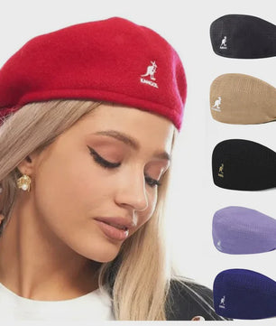 Luxe Gebreide Baret Hoed Dames Heren - Ademend Wol Blend Vier Seizoenen