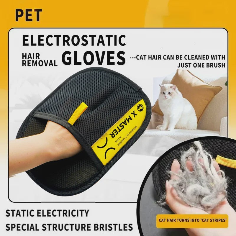 Elektrische Haarverwijderaar Handschoen voor Honden & Katten - Herbruikbaar & Wasbaar met Pluisroller