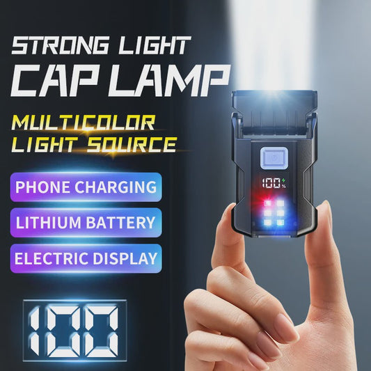 Mini LED Zaklamp USB Oplaadbaar met Batterij Display & Magneet