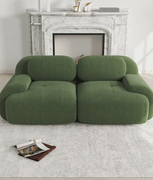 Luxe 82'' Loveseat Bank met Gebogen Armleuningen en Hoge-elastische Bekleding