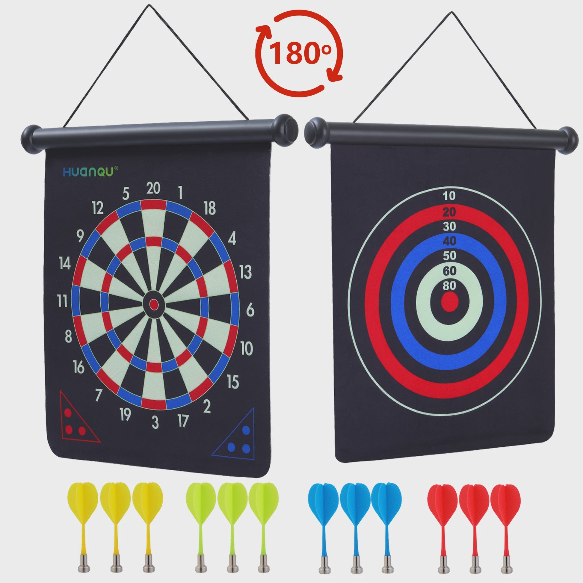 Dubbelzijdig Magnetisch Dartbord 15 Inch met 12 Darts & Haak - Plezier voor Feestjes en Spelletjes