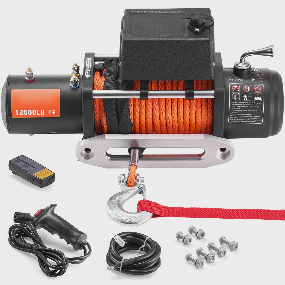 Krachtige 13500lbs Elektrische Lier met Synthetisch Touw & Afstandsbediening voor Off-Road Voertuigen