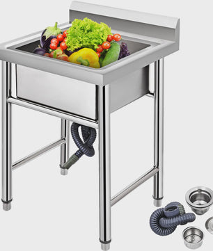 RVS Keuken Sink met 1 Compartiment - Handgemaakt & Duurzaam voor Horeca