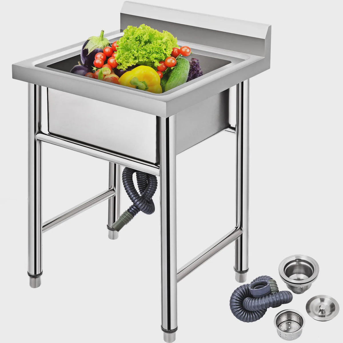 RVS Keuken Sink met 1 Compartiment - Handgemaakt & Duurzaam voor Horeca