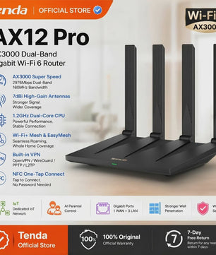 Tenda AX12 Pro AX3000 WiFi 6 Router: Supersnel Internet met Mesh, Gigabit & NFC