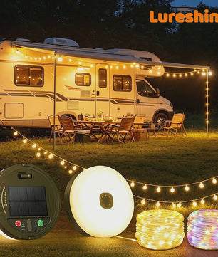 Draagbare LED Campinglamp met 13 Modi - Oplaadbaar & Zonne-energie voor Buitenfeesten en Tuindecoratie