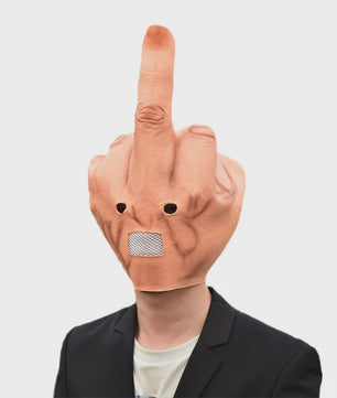 Grappig Middenvinger Masker - Latex Hoofddeksel voor Feestjes, Halloween & Pranks