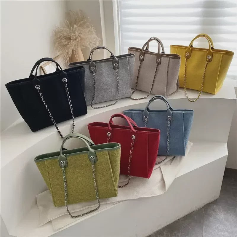 Ruime Dames Tote Bag met Ketting - Schoudertas & Crossbody