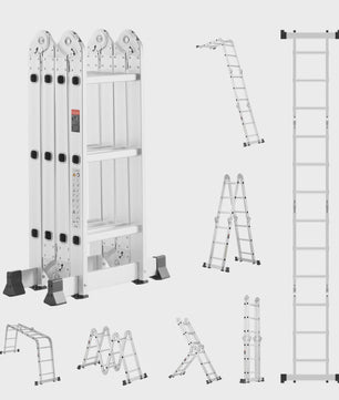 Multifunctionele Vouwladder 7-in-1 - Verstelbaar & Telescopisch voor Huis en Tuin