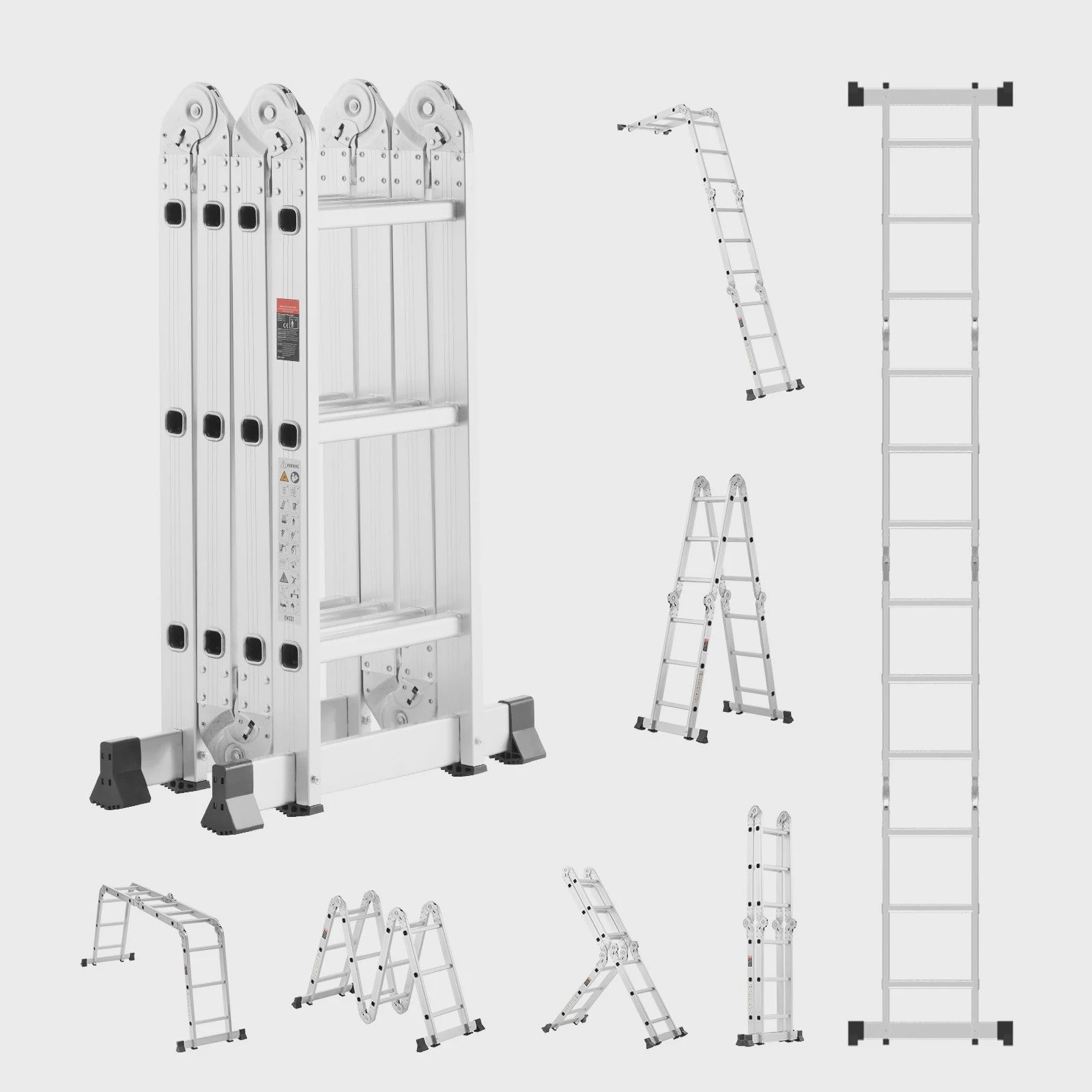 Multifunctionele Vouwladder 7-in-1 - Verstelbaar & Telescopisch voor Huis en Tuin