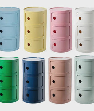 Moderne Ronde Nachtkastje - Minimalistisch Plastic Bijzetkastje