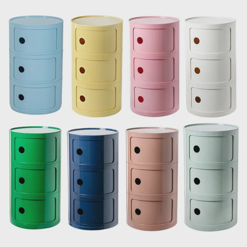 Moderne Ronde Nachtkastje - Minimalistisch Plastic Bijzetkastje