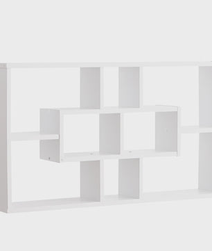 HOMCOM wall shelf set of 8 shelves wooden CDs book shelf