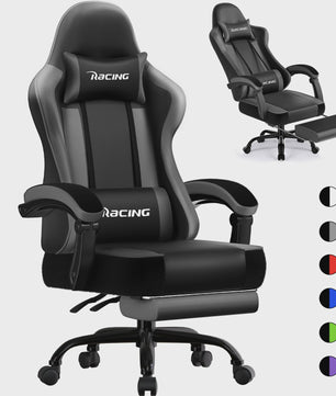 Ergonomische Gaming Stoel met Voetensteun, Hoofd- en Lendesteun | Max 150kg