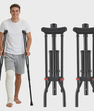 Folding Medical Elbow Crutches, Arms Crutches,Young People Orthopedic Mobility Aids Walking Stick Portable Forearm Crutches Pair