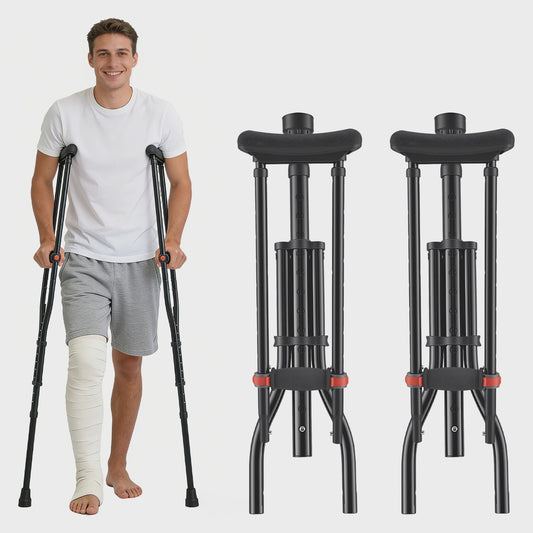 Folding Medical Elbow Crutches, Arms Crutches,Young People Orthopedic Mobility Aids Walking Stick Portable Forearm Crutches Pair