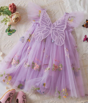 Zomerse Prinsessenjurk Meisjes met Kant en Bloemenprint - Perfect voor Feestjes en Bruiloften