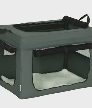 PawHut Opvouwbare Transportbox voor Huisdieren - 60x42x42 cm - Grijs