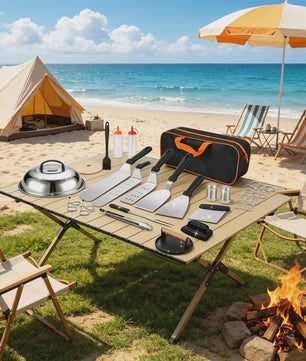 29-delige BBQ Grill Accessoires Set: Roestvrij Staal Gereedschap, Burger Press & Meer