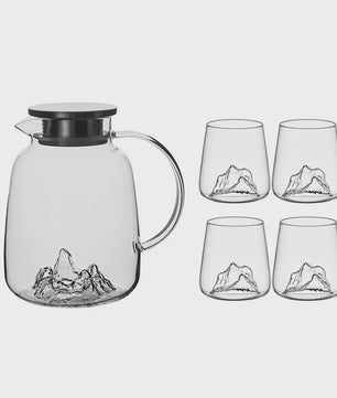 Unieke IJsberg Waterkan 2000ml met 4 IJsberg Glazen 370ml - Creatieve Drinkset