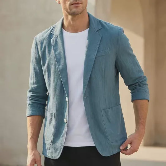 Lichte Katoenen Heren Blazer - Ademend Zomerjasje voor Business & Casual