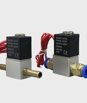 Elektrische Solenoïde Klep 12V/24V/220V - 2/2 Weg Normaal Gesloten - 6mm/8mm Slangaansluiting
