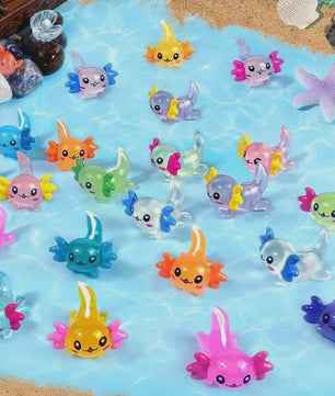 Set van 10-30 Mini Axolotl Beeldjes - Schattige Hars Figuurtjes voor Tuin, Aquarium & Decoratie