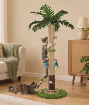Luxe Kattenkrabpaal met Hangende Bal en Speeltoren - Natuurlijk Sisal Touw