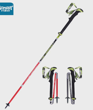 Pioneer Ultralichte Carbon Trekkingstokken - Opvouwbaar & Snel Sluitend (115-135cm)