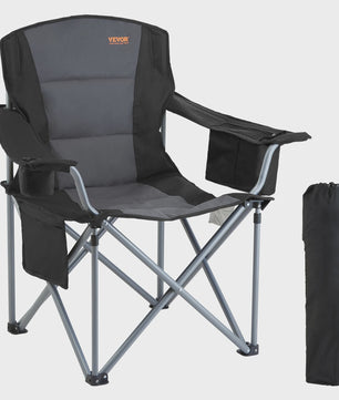 Comfortabele Camping Klapstoel met Armleuningen en Zijvakken - Ideaal voor Strand, Picknick & Tuin