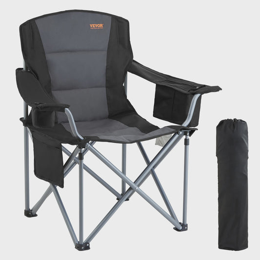 Comfortabele Camping Klapstoel met Armleuningen en Zijvakken - Ideaal voor Strand, Picknick & Tuin